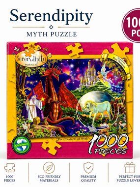 Serendipity Creatures of Myth 1000 Pc Puzzle Fantasy Dragon Wizard USA